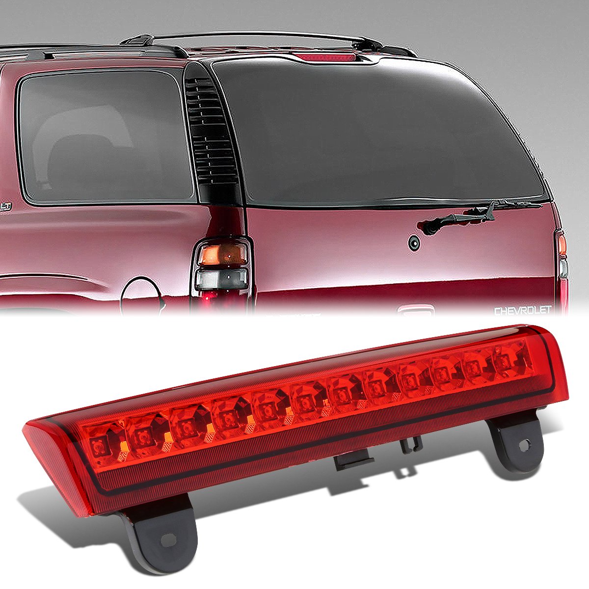 Nuvision Lighting, 00-06 Chevy Suburban GMC Yukon XL 1500 2500 LED 3rd Brake Light - Red Lens