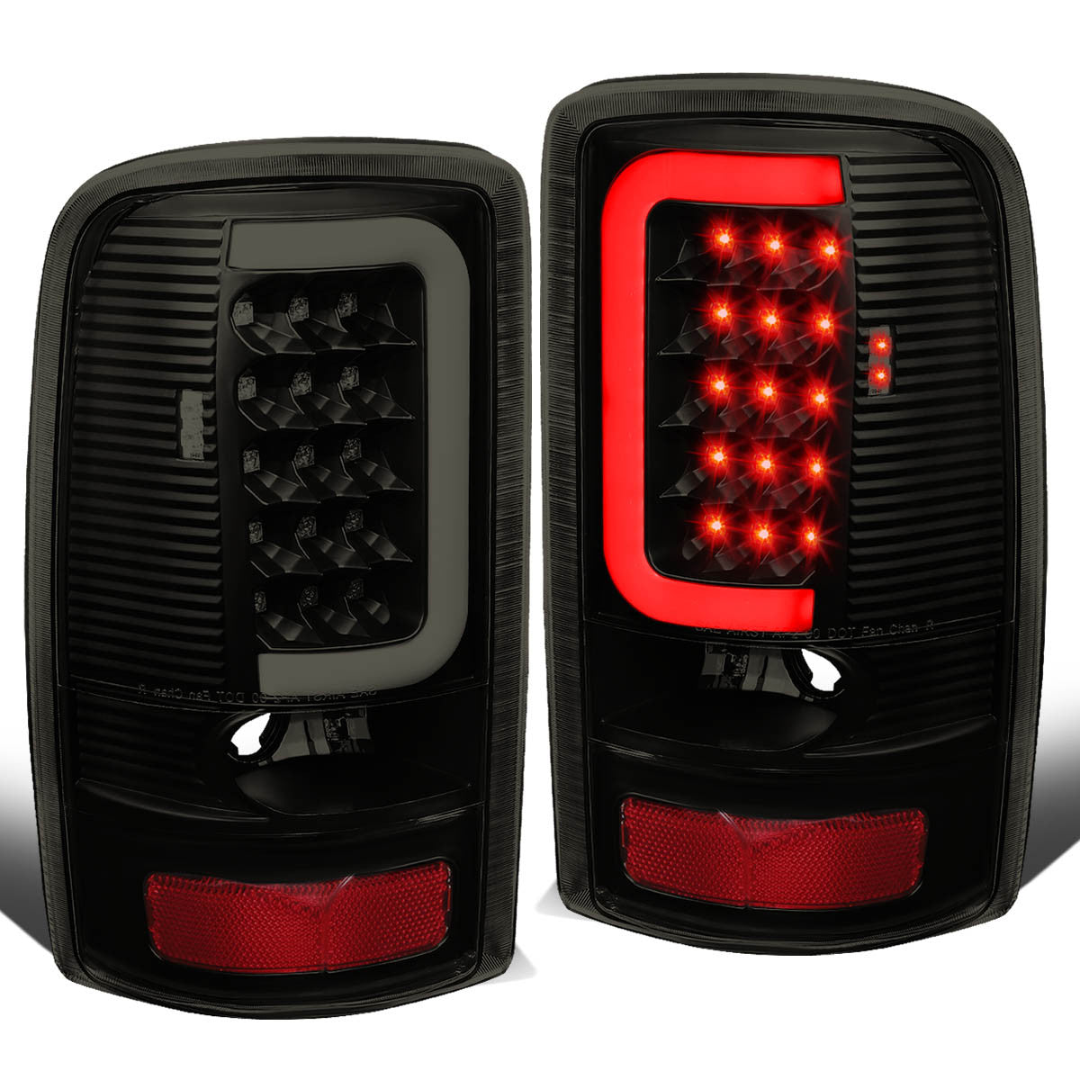 Nuvision Lighting, 00-06 GMC Yukon XL Chevy Suburban 1500 2500 Tahoe LED C-Bar Tail Lights - Tinted