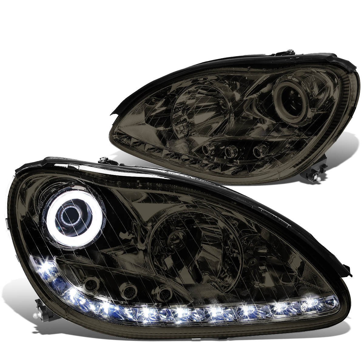 DNA Motoring, 00-06 Mercedes-Benz S350 S430 S500 S55 S65 AMG LED DRL Projector Headlights - Smoked