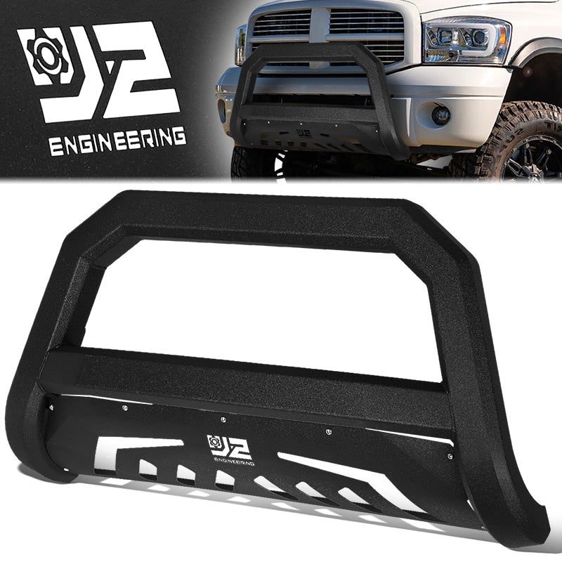 J2 Engineering, 02-09 Dodge Ram 1500 2500 3500 Front Bumper Grille Guard - Carbon Steel