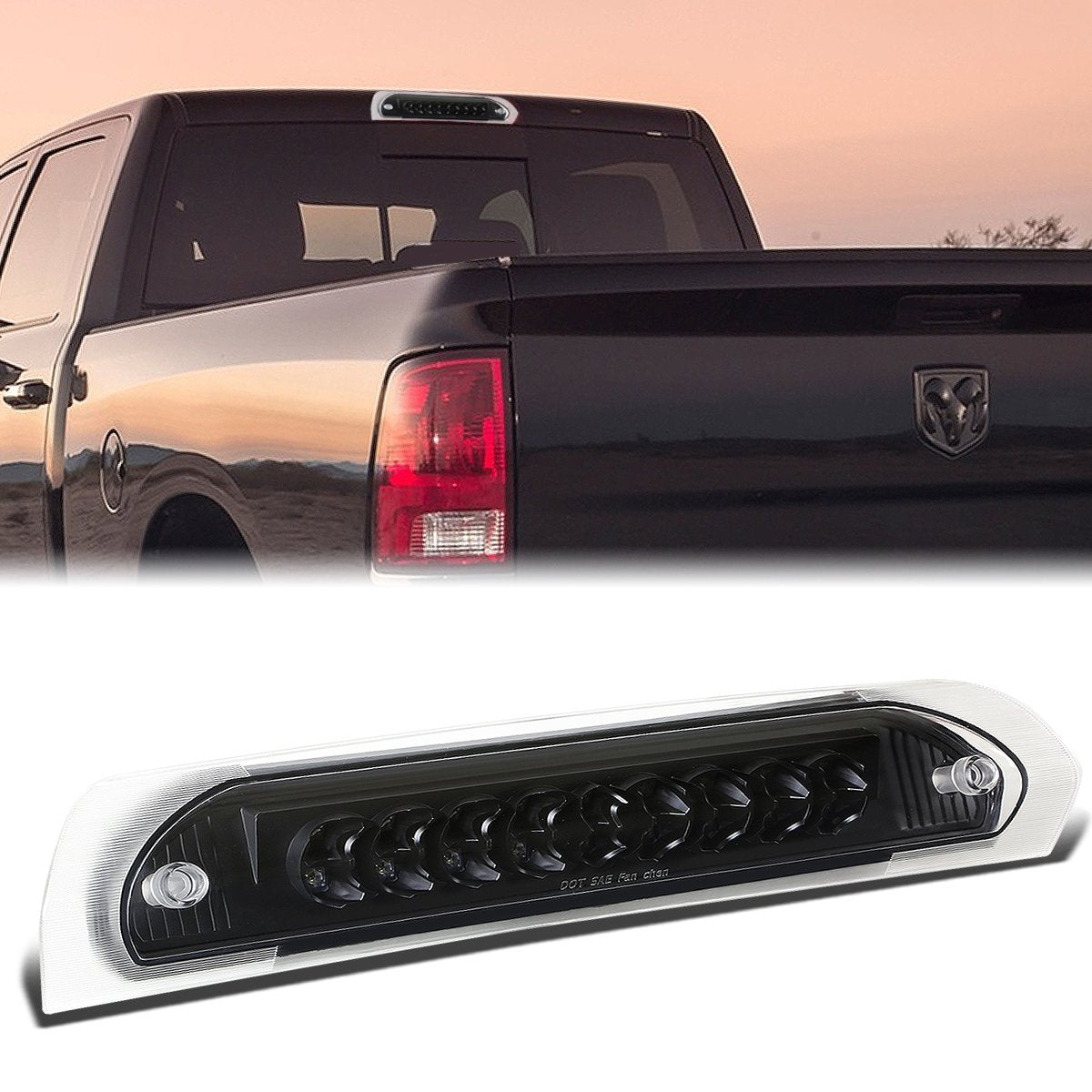 Nuvision Lighting, 02-09 Dodge Ram 1500 2500 3500 LED 3rd Brake Light+Cargo Lamp - Black Housing