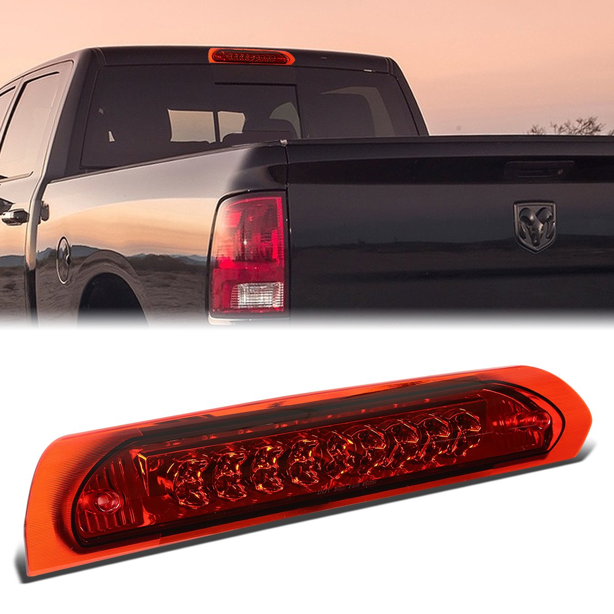 Nuvision Lighting, 02-09 Dodge Ram 1500 2500 3500 LED 3rd Brake Light+Cargo Lamp - Red Lens