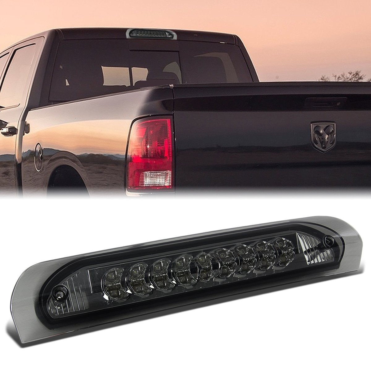 Nuvision Lighting, 02-09 Dodge Ram 1500 2500 3500 LED 3rd Brake Light+Cargo Lamp - Smoked Lens