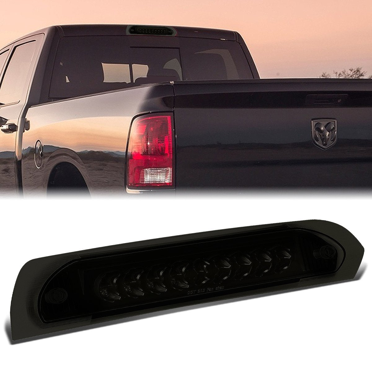 Nuvision Lighting, 02-09 Dodge Ram 1500 2500 3500 LED 3rd Brake Light+Cargo Lamp - Tinted Lens