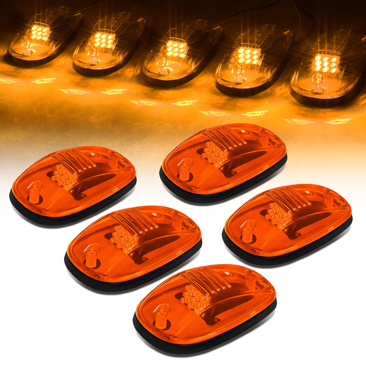 DNA Motoring, 02-18 Dodge Ram 1500 2500 3500 4500 5500 LED Roof Cab Lights - Amber Lens