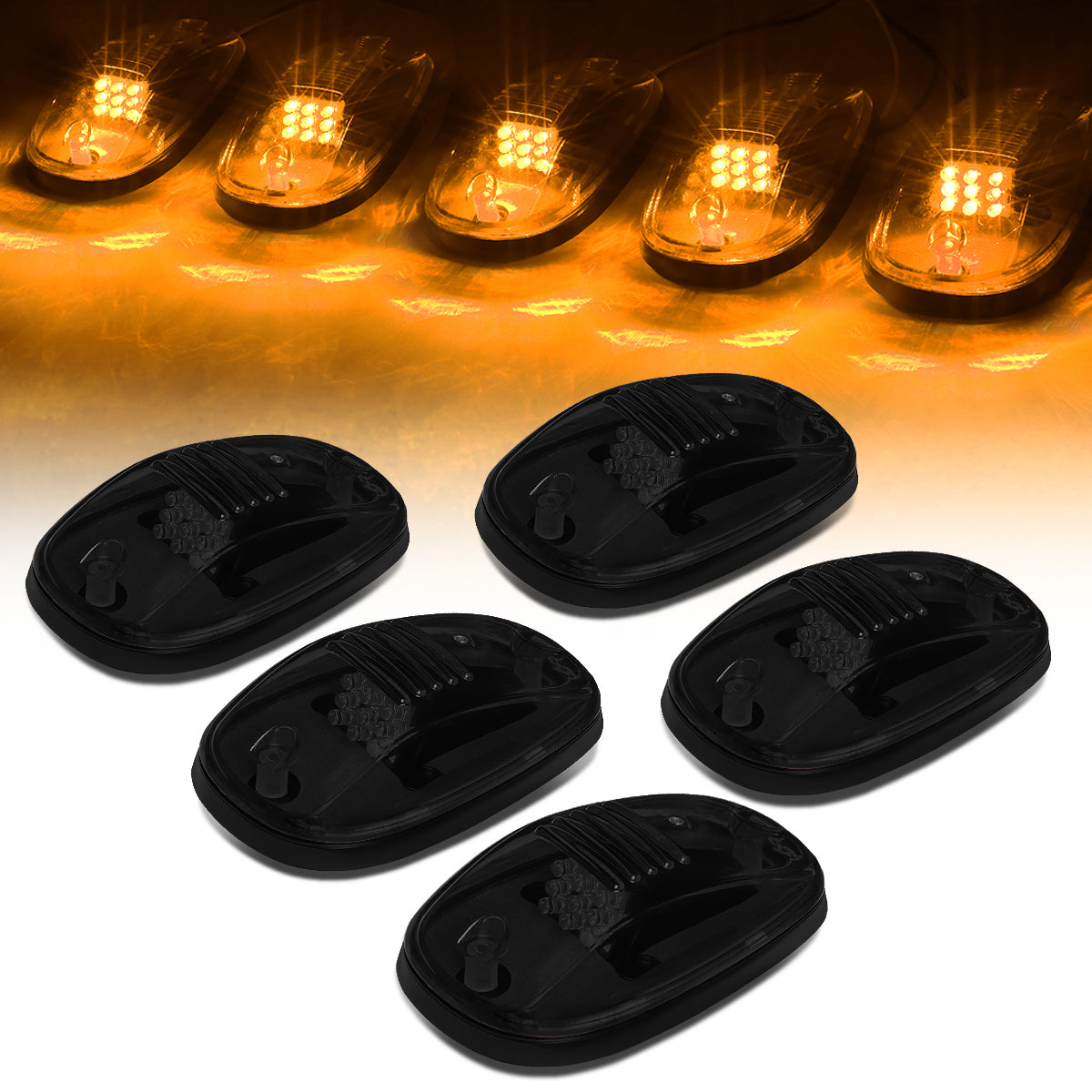 DNA Motoring, 02-18 Dodge Ram 1500 2500 3500 4500 5500 LED Roof Cab Lights - Smoked Lens