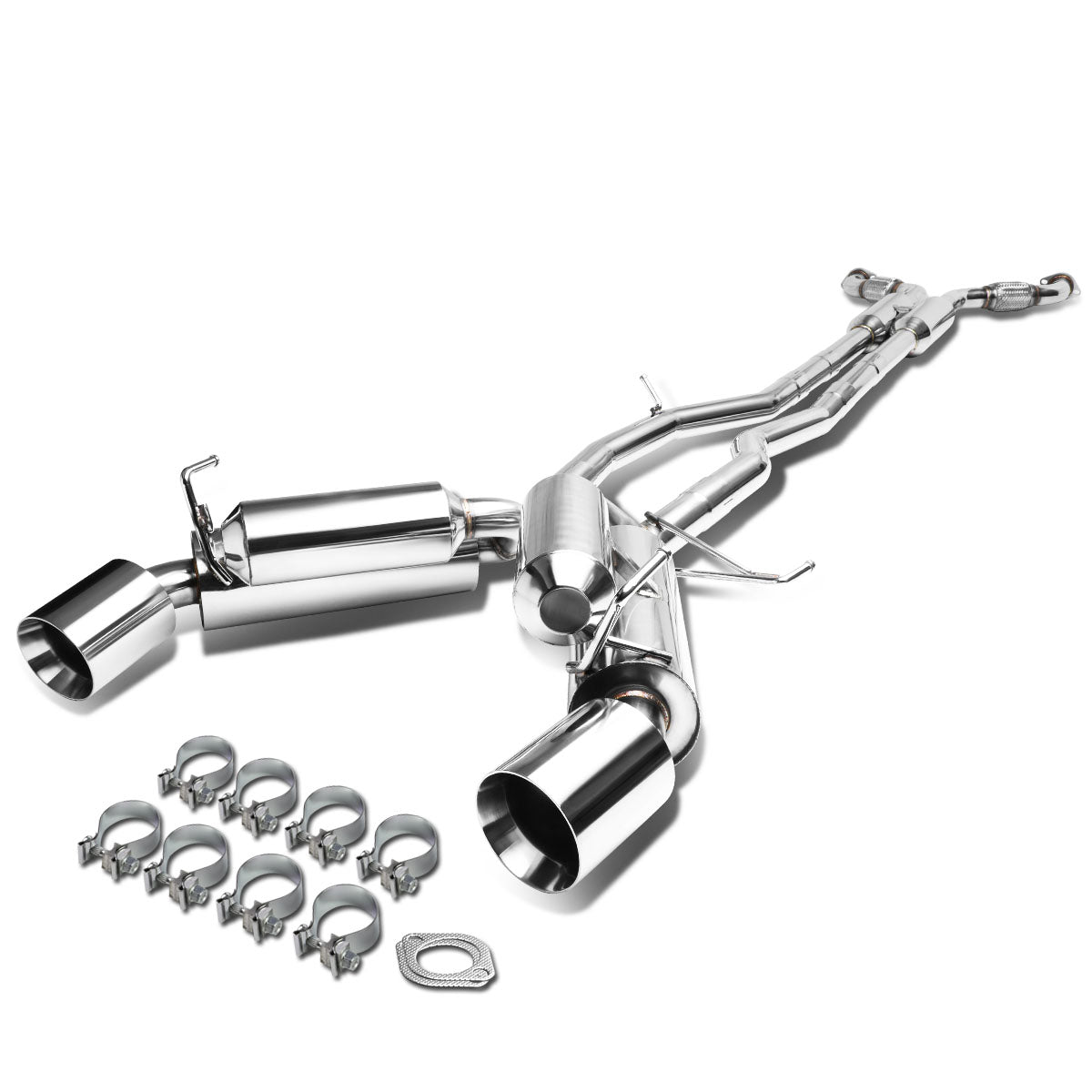 J2 Engineering, 03-07 Infiniti G35 Coupe Nissan 350Z Catback Exhaust w/4.5 in. OD Muffler Tip - Clamp-on