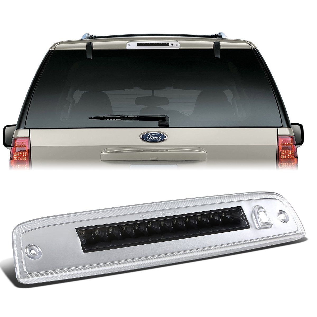 Nuvision Lighting, 03-16 Ford Expedition Lincoln Navigator LED 3rd Brake Light - Black Housing