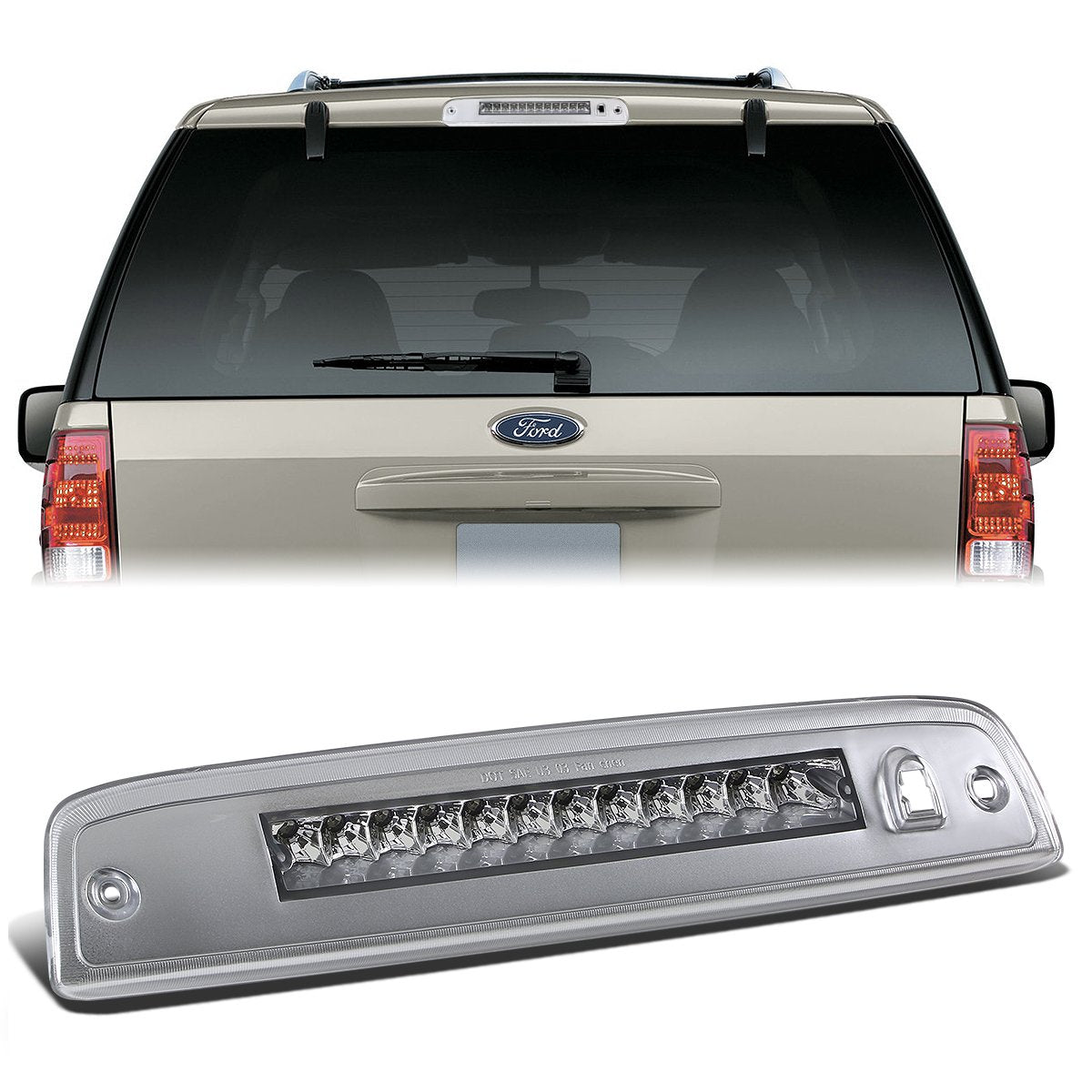 Nuvision Lighting, 03-16 Ford Expedition Lincoln Navigator LED 3rd Brake Light - Clear Lens