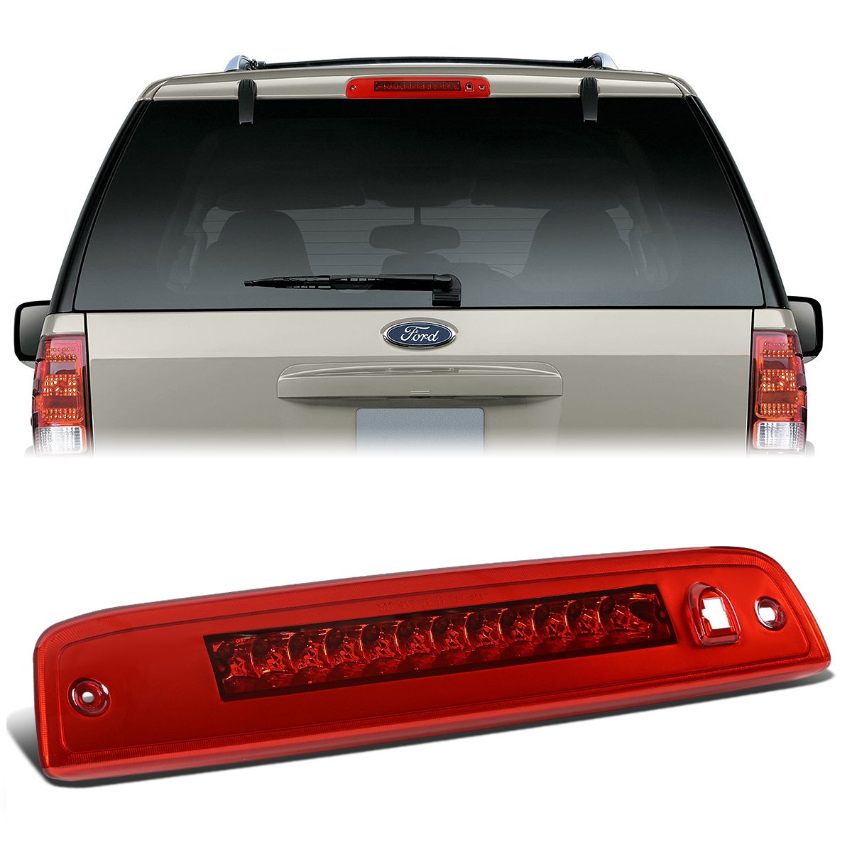 Nuvision Lighting, 03-16 Ford Expedition Lincoln Navigator LED 3rd Brake Light - Red Lens