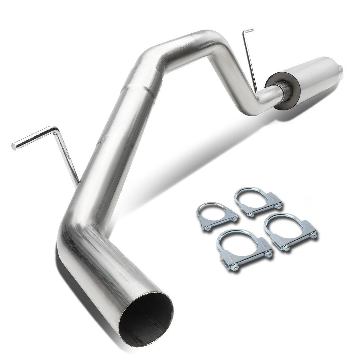 J2 Engineering, 04-06 Nissan Titan 3 in. OD Catback Exhaust System w/Louvered Core Muffler