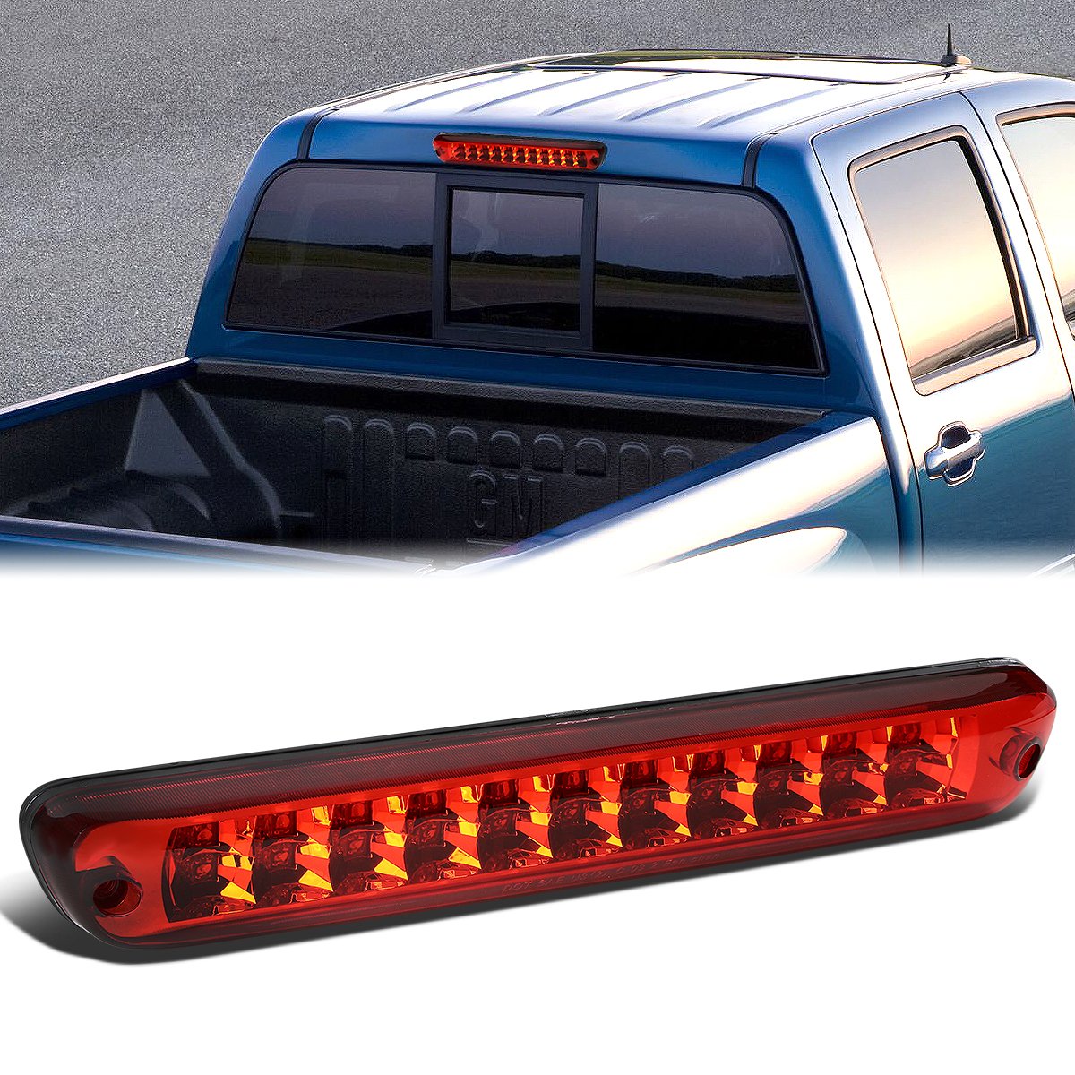 Nuvision Lighting, 04-12 Chevy Colorado GMC Canyon LED 3rd Brake Light+Cargo Lamp - Red Lens