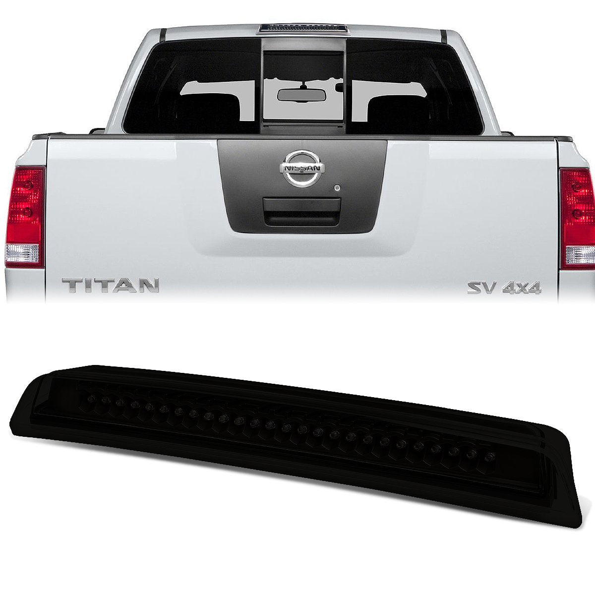 Nuvision Lighting, 04-15 Nissan Titan Frontier LED 3rd Brake Light+Cargo Lamp - Tinted Lens