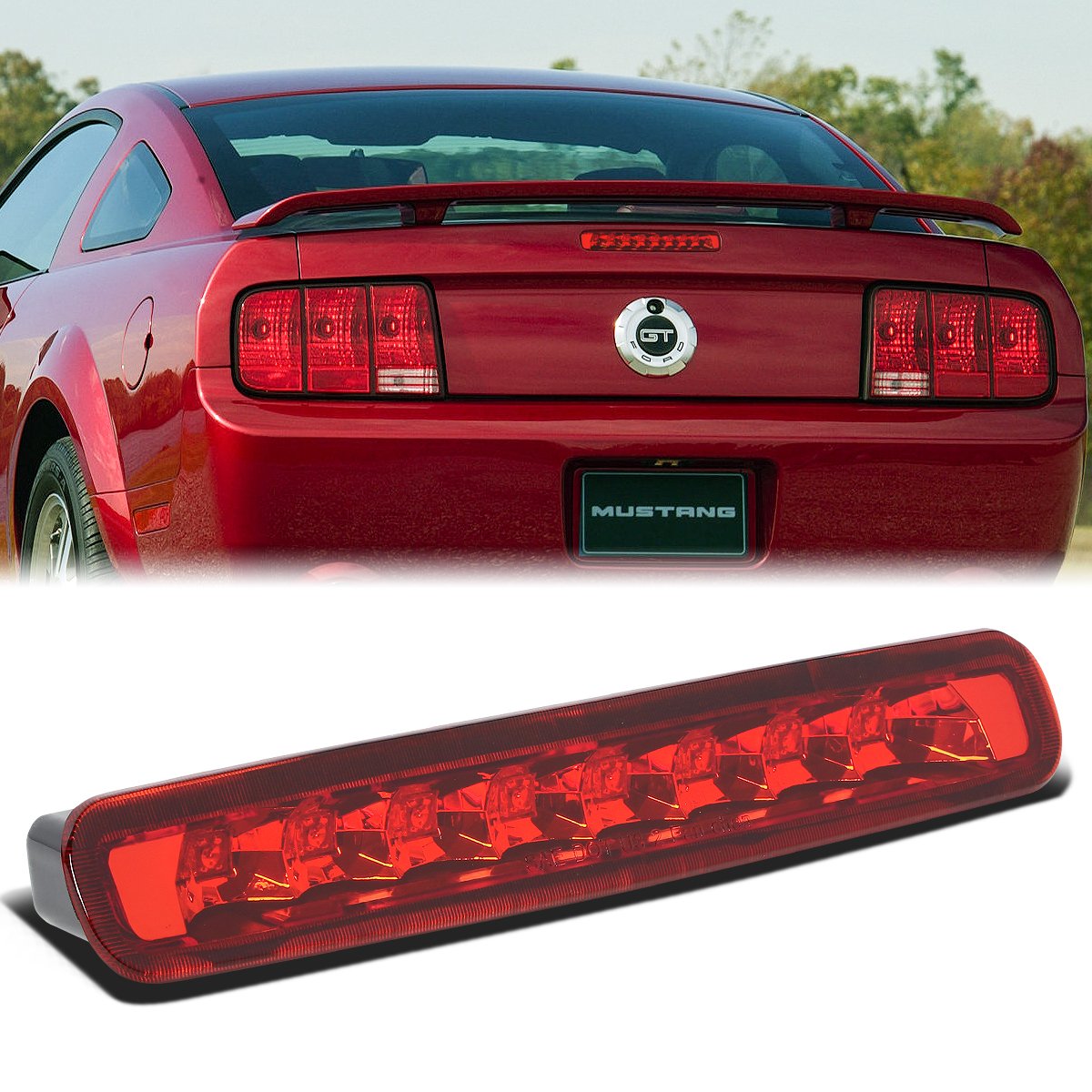 Nuvision Lighting, 05-09 Ford Mustang LED 3rd Brake Light - Red Lens