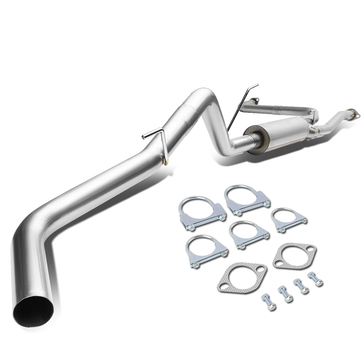 J2 Engineering, 05-17 Nissan Frontier V6 3 in. OD Catback Exhaust System w/Louvered Core Muffler