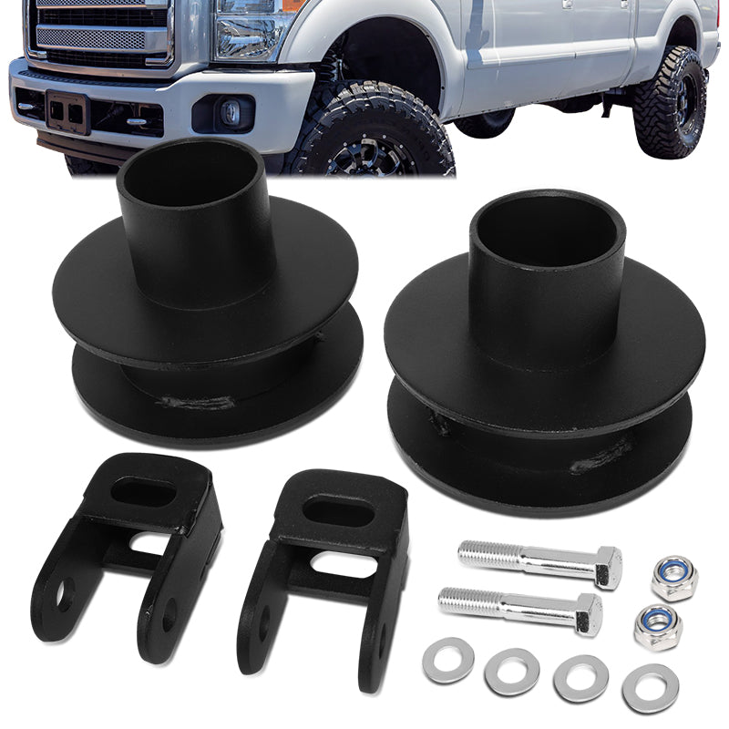 J2 Engineering, 05-22 Ford F250 / F350 Super Duty 2 in. Front Leveling Spacer Kit+ Shock Extender (4WD)