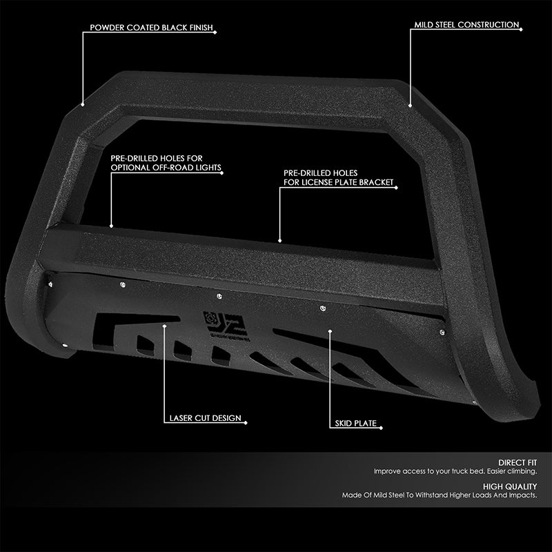 J2 Engineering, 05-22 Toyota Tacoma Box Beam Front Bumper Grille Guard - Carbon Steel