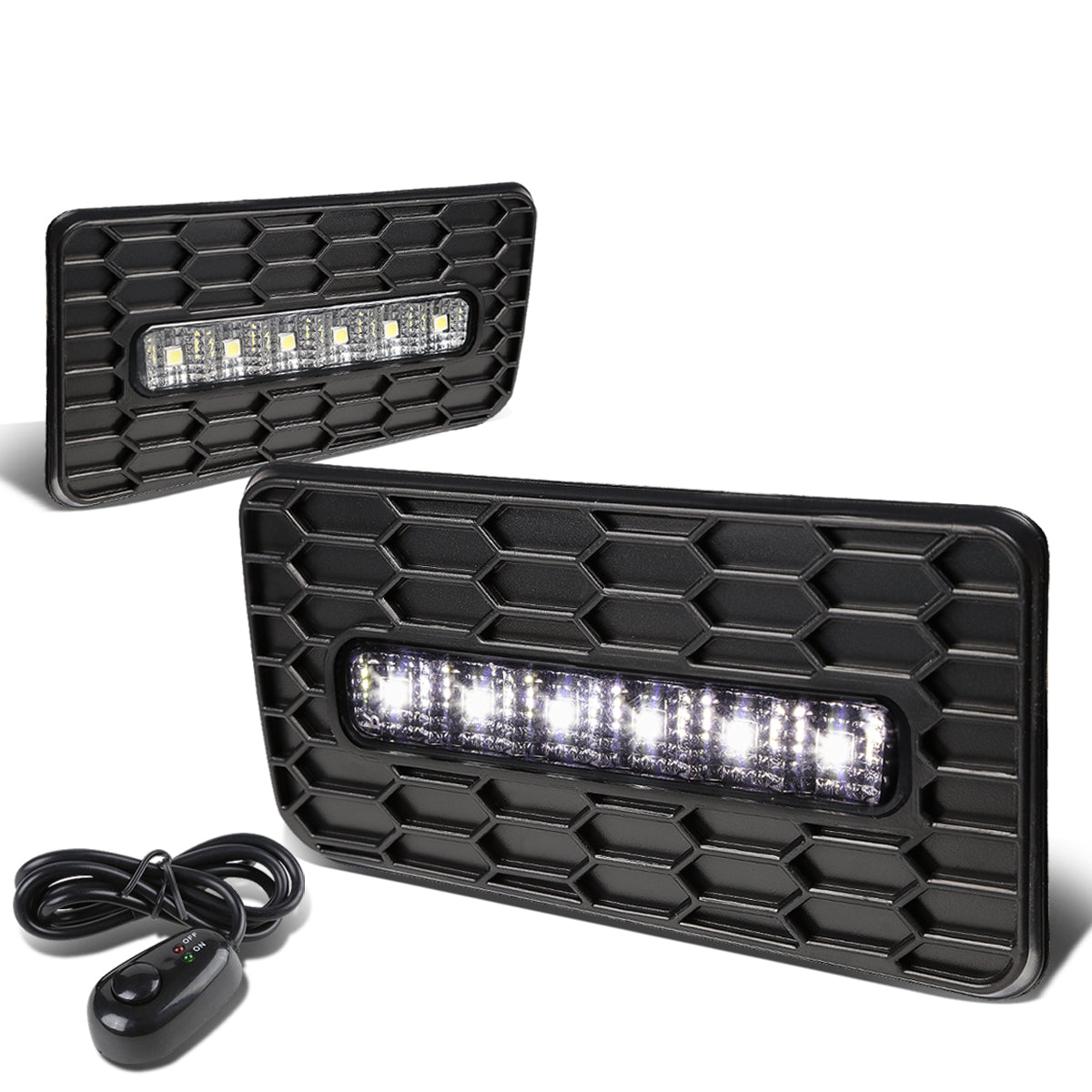 DNA Motoring, 07-15 Chevy Silverado GMC Sierra 1500 2500 3500 HD LED Fog Lights - w/Bezel+Switch