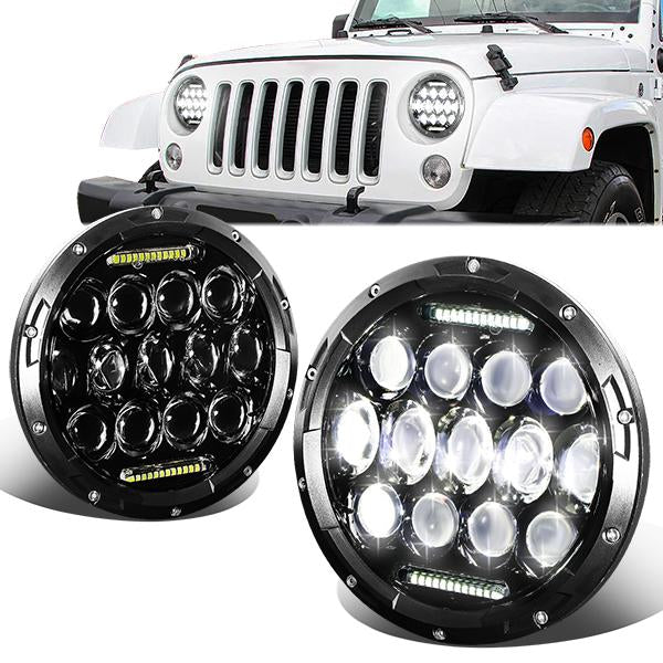 Nuvision Lighting, 07-18 Jeep Wrangler JK LED DRL Projector Headlights - Black Housing