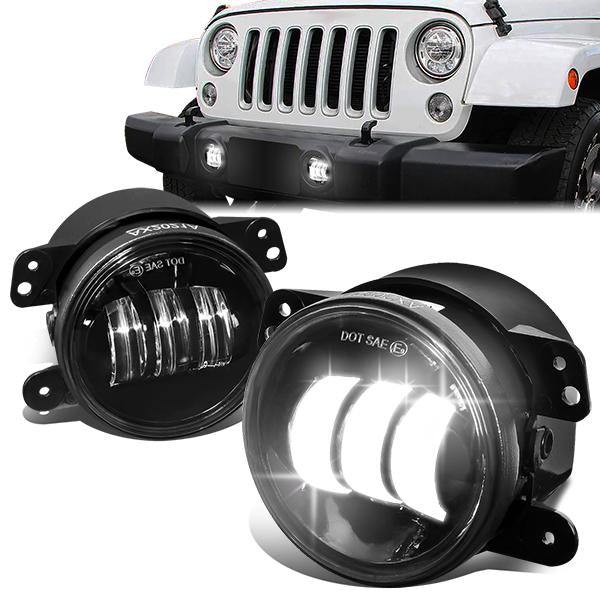 Nuvision Lighting, 07-18 Jeep Wrangler JK LED Projector Clear Lens Fog Light