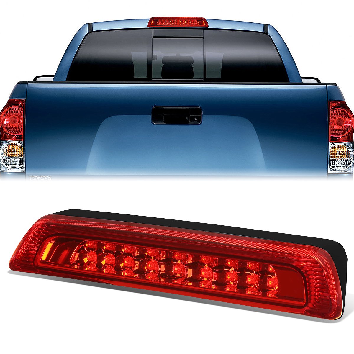 Nuvision Lighting, 07-18 Toyota Tundra LED 3rd Brake Light+Cargo Lamp - Red Lens