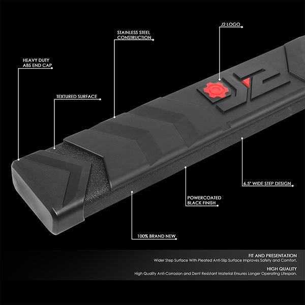 J2 Engineering, 07-19 Chevy Silverado GMC Sierra Crew Cab 6.25 in. Wide Flat Side Step Bar Running Boards