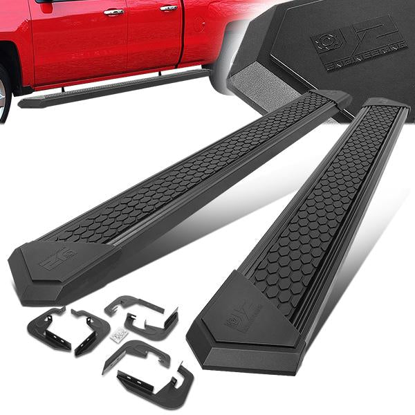 J2 Engineering, 07-19 Silverado/ Sierra Extended Cab 8 in. Flat Side Step Bar Running Boards - Black