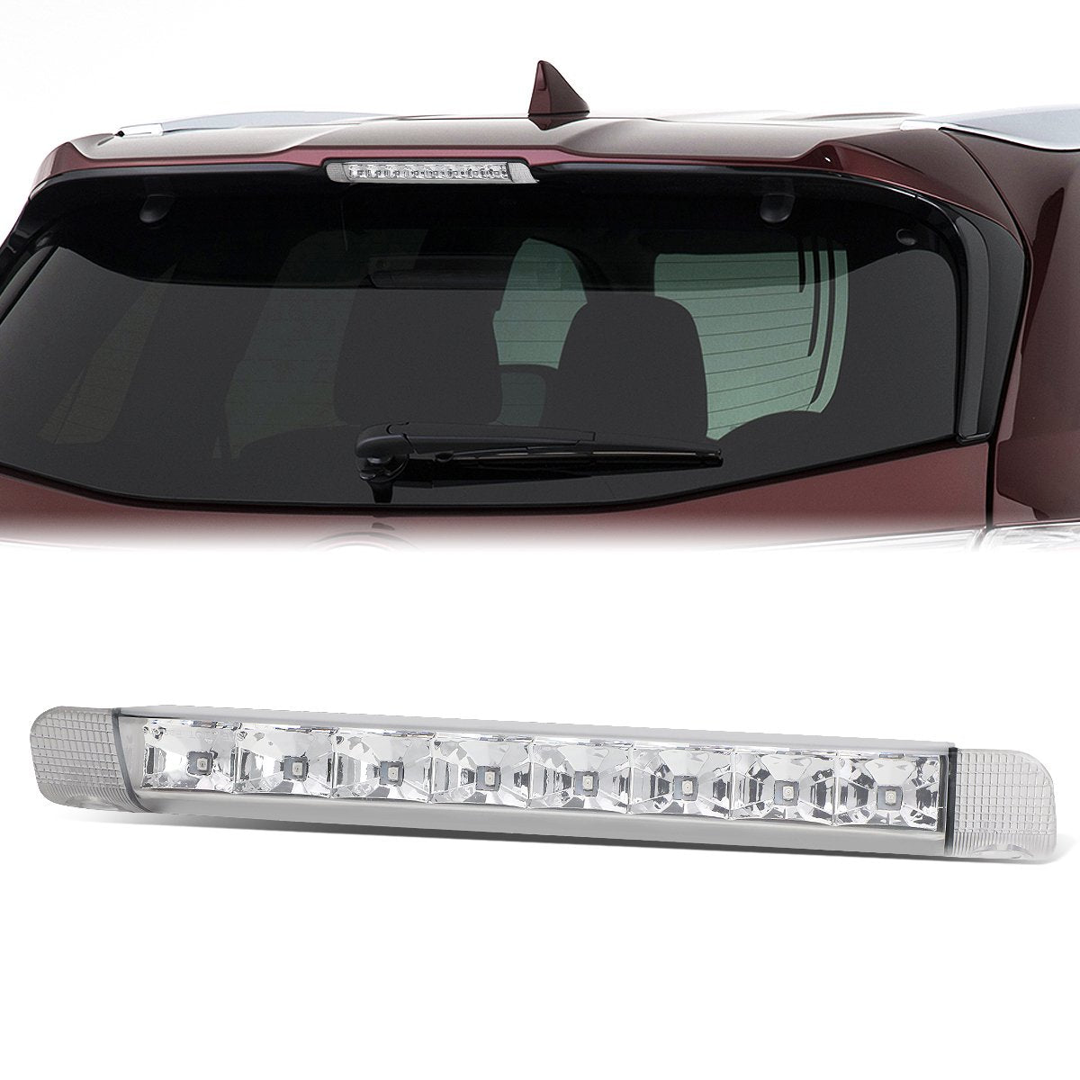 Nuvision Lighting, 08-13 Toyota Corolla Highlander Sequoia RAV4 LED 3rd Brake Light - Clear Lens