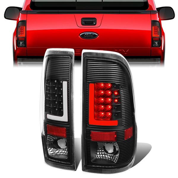 Nuvision Lighting, 08-16 Ford F250 F350 F450 F550 Super Duty LED L-Bar Rear Brake Tail Lights - Black