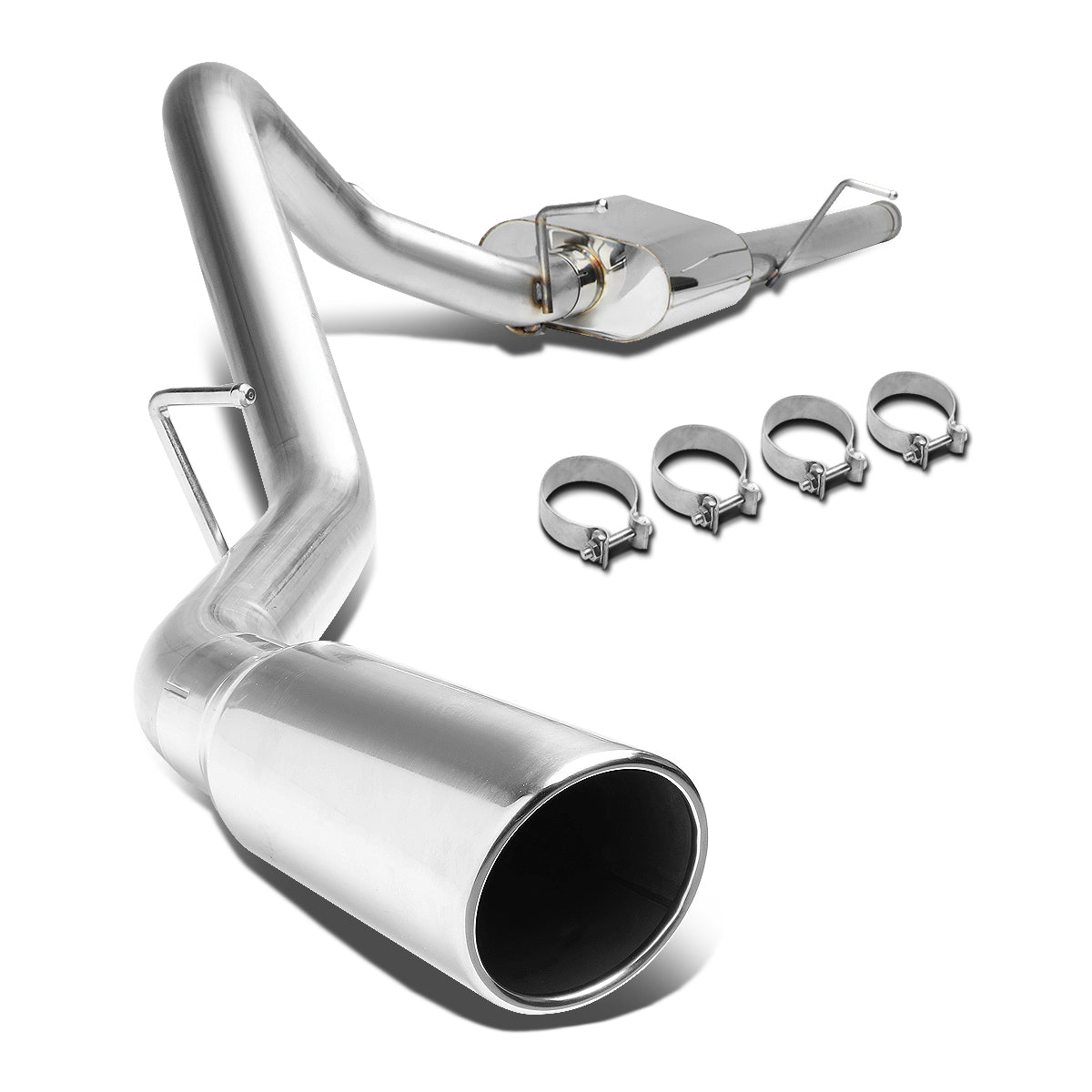 J2 Engineering, 09-13 Chevy Silverado GMC Sierra 1500 Standard Cab Catback Exhaust w/4 in. OD Muffler Tip