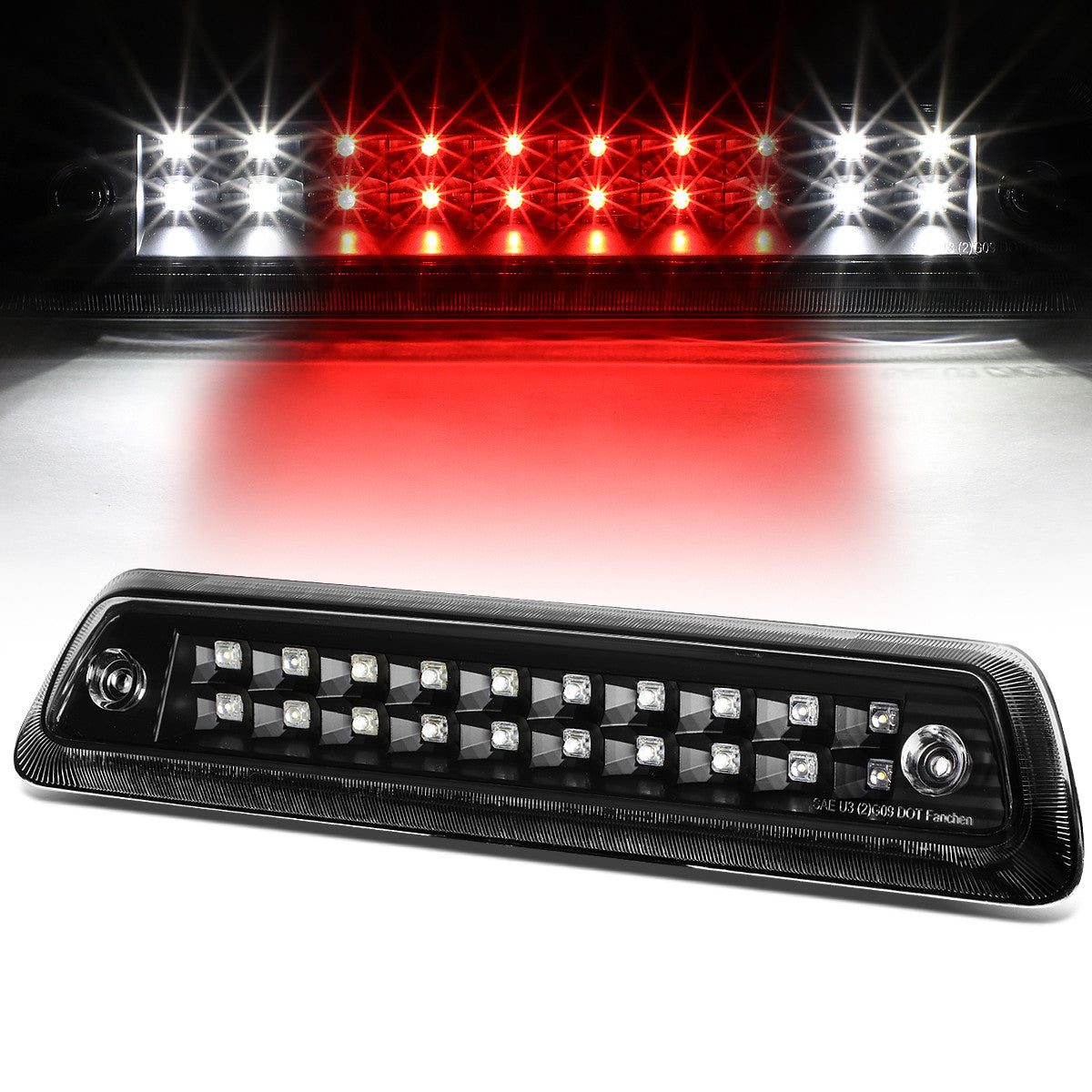 Nuvision Lighting, 09-14 Ford F150 Lincoln Mark LT LED 3rd Brake Light+Cargo Lamp - Black Housing