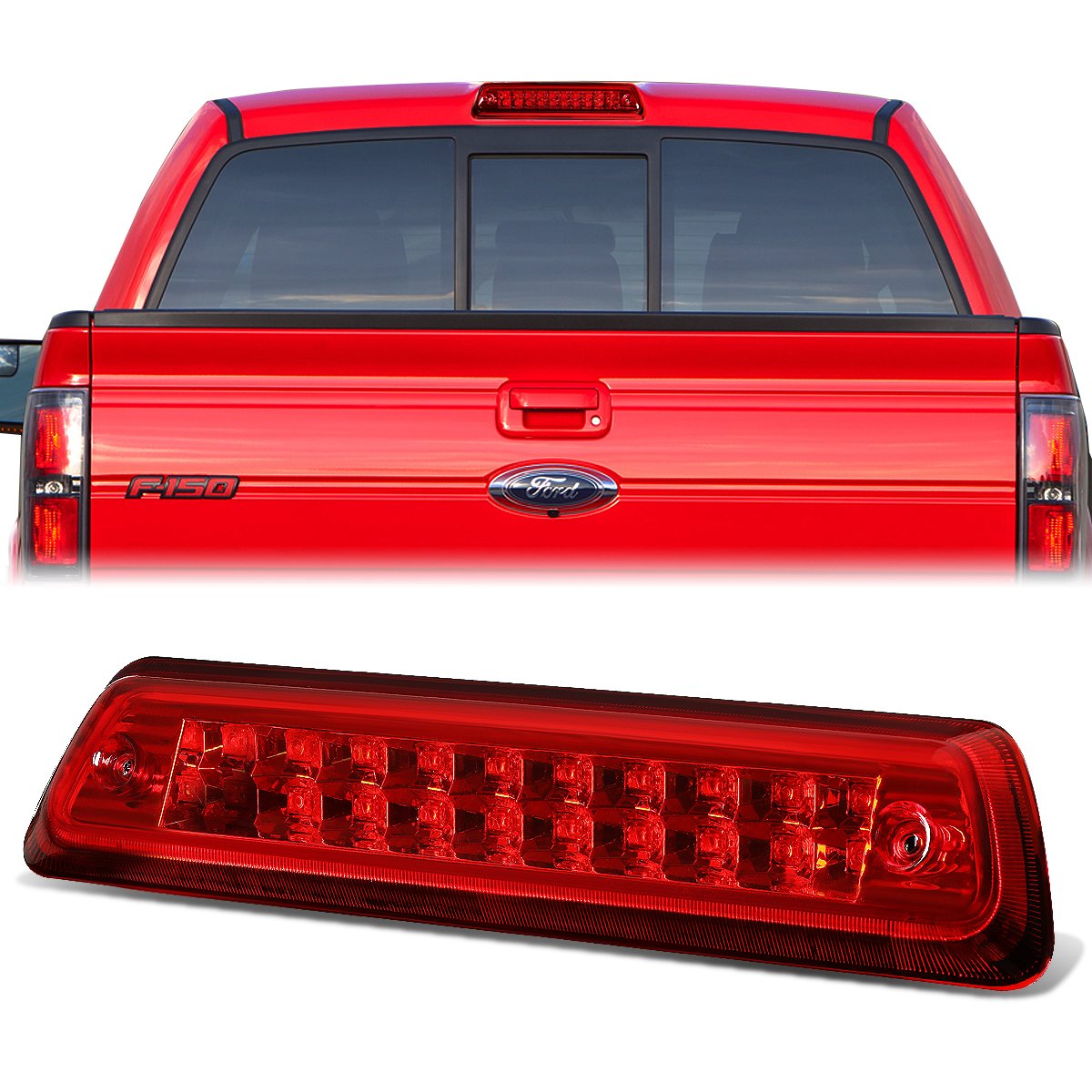 Nuvision Lighting, 09-14 Ford F150 Lincoln Mark LT LED 3rd Brake Light+Cargo Lamp - Red Lens