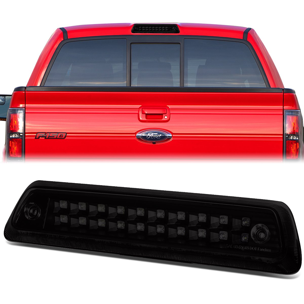 Nuvision Lighting, 09-14 Ford F150 Lincoln Mark LT LED 3rd Brake Light+Cargo Lamp - Tinted Lens