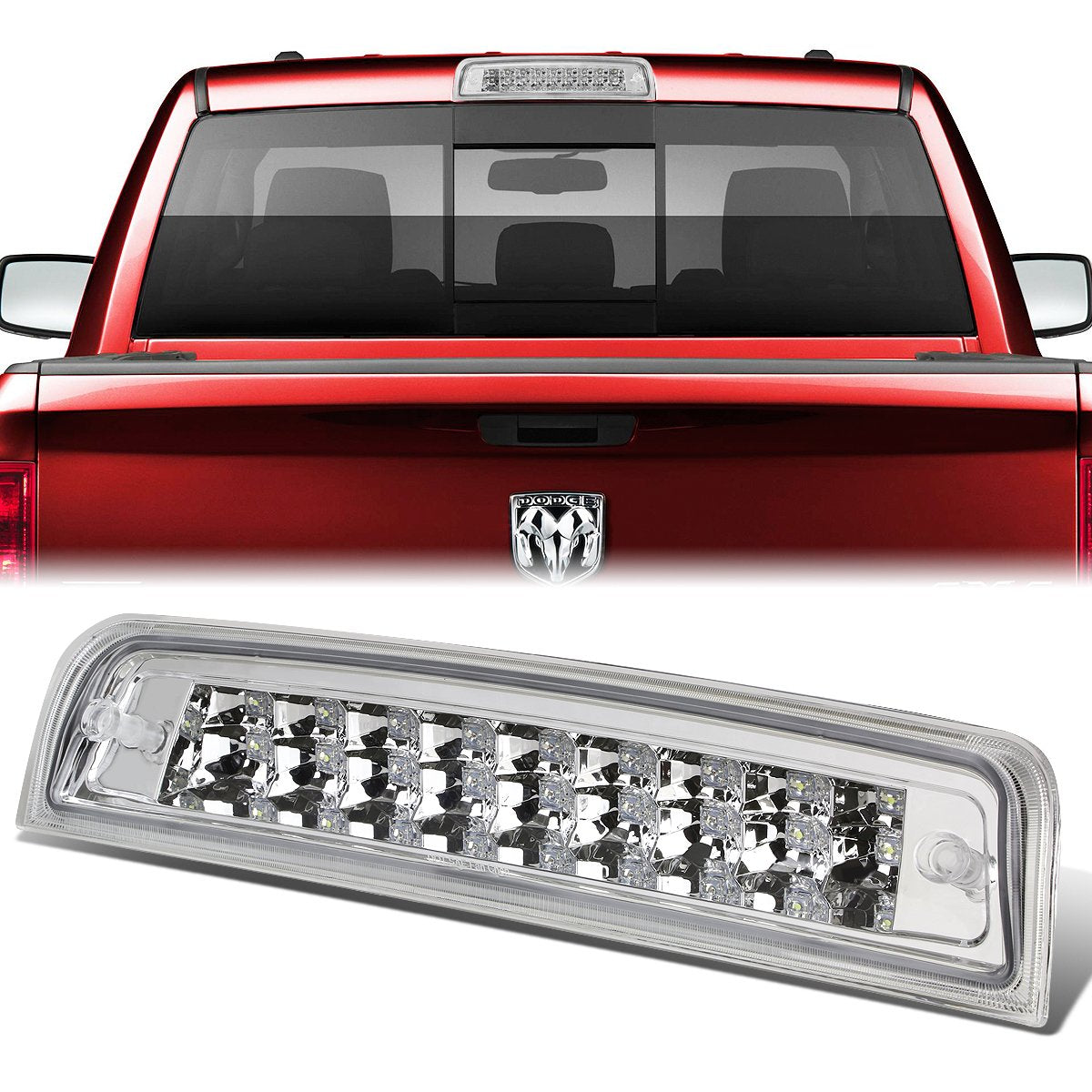 Nuvision Lighting, 09-17 Dodge Ram 1500 2500 3500 LED 3rd Brake Light+Cargo Lamp - Clear Lens