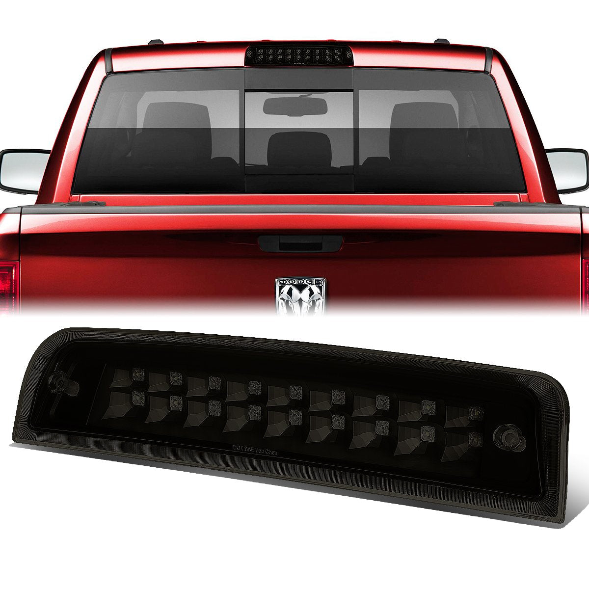 Nuvision Lighting, 09-17 Dodge Ram 1500 2500 3500 LED 3rd Brake Light+Cargo Lamp - Tinted Lens