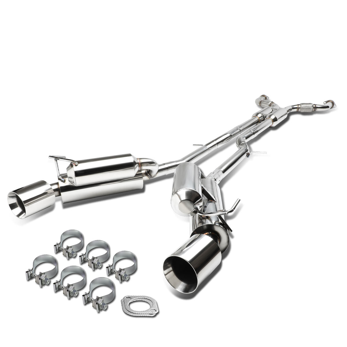 J2 Engineering, 09-19 Nissan 370Z Z34 Fairlady Z Catback Exhaust w/4.5 in. OD Muffler Tip - Clamp-on