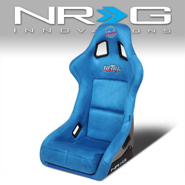 NRG Innovations, 1 Piece Large Alcantara Fabric Prisma Fixed Bucket Racing Seat - FRP-302BL-ULTRA