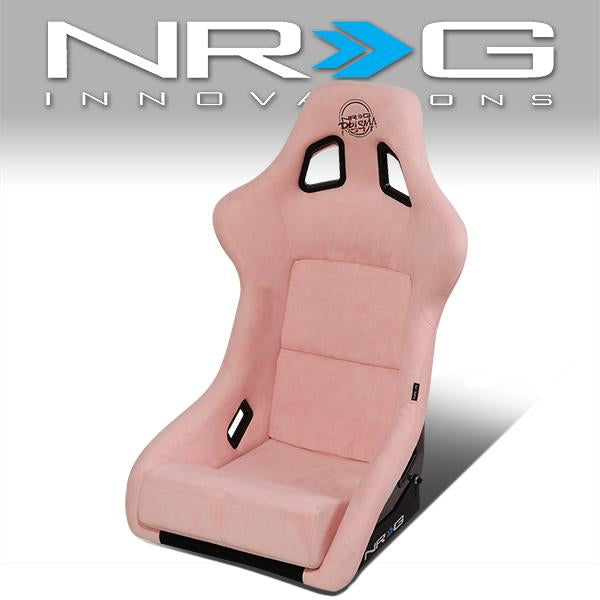 NRG Innovations, 1-Piece Large Pink Alcantara Fabric Bucket Racing Seat - FRP-302PK-PRISMA