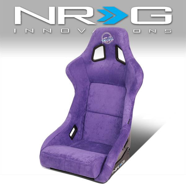 NRG Innovations, 1-Piece Large Purple Alcantara Fabric Bucket Racing Seat - FRP-302PP-PRISMA