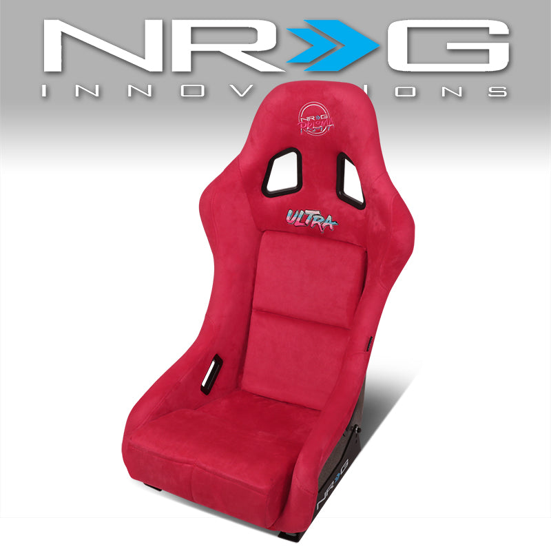 NRG Innovations, 1 Piece Medium Alcantara Prisma Ultra Fixed Bucket Racing Seat - FRP-303RD-ULTRA