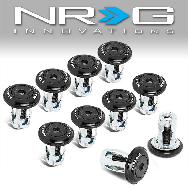 NRG Innovations, 10Pcs 30mm Wide Aluminum Fender Washer Kit w/Rivnut Tool - FW-150BK