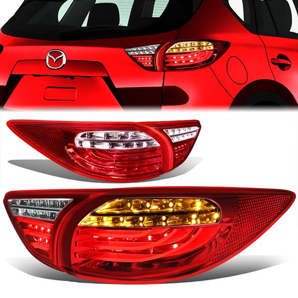 Nuvision Lighting, 13-16 Mazda CX-5 LED Rear Brake Tail Lights - Red/Clear Housing