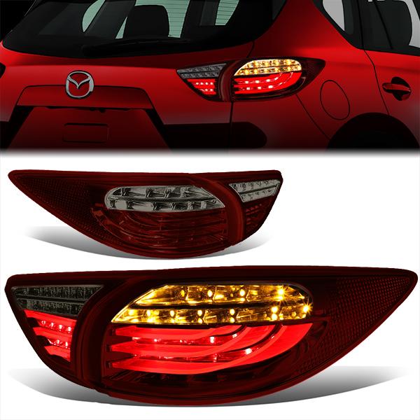 Nuvision Lighting, 13-16 Mazda CX-5 LED Rear Brake Tail Lights - Red/Smoked Housing