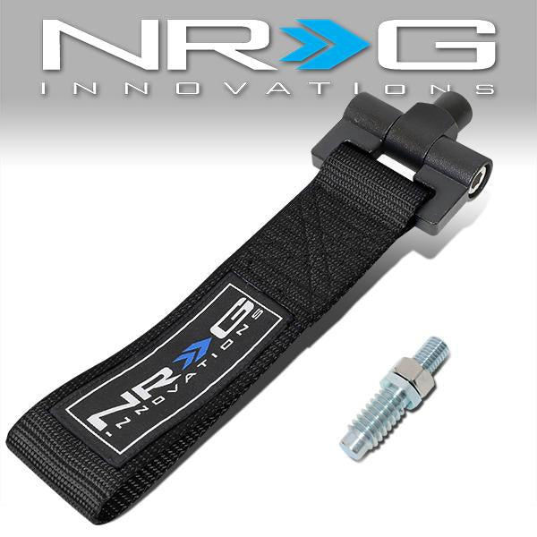 NRG Innovations, 13-20 Ford Escape 15-19 Mustang Bumper Tow Hook Strap - TOW-175BK