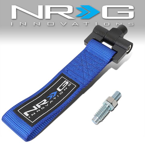 NRG Innovations, 13-20 Ford Escape 15-19 Mustang Bumper Tow Hook Strap - TOW-175BL