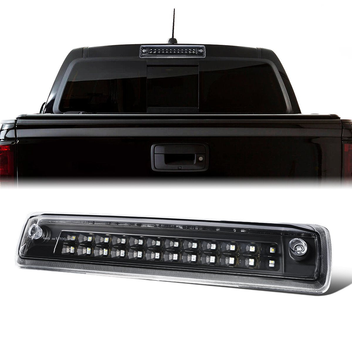 Nuvision Lighting, 15-18 Chevy Colorado GMC Canyon LED 3rd Brake Light+Cargo Lamp - Black Housing