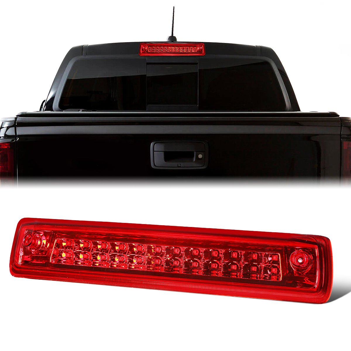 Nuvision Lighting, 15-18 Chevy Colorado GMC Canyon LED 3rd Brake Light+Cargo Lamp - Red Lens