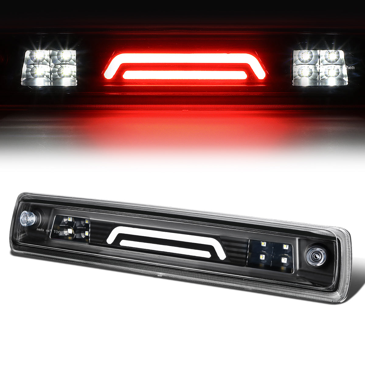 Nuvision Lighting, 15-18 Chevy Colorado GMC Canyon LED Bar 3rd Brake Light+Cargo Lamp - Black Housing