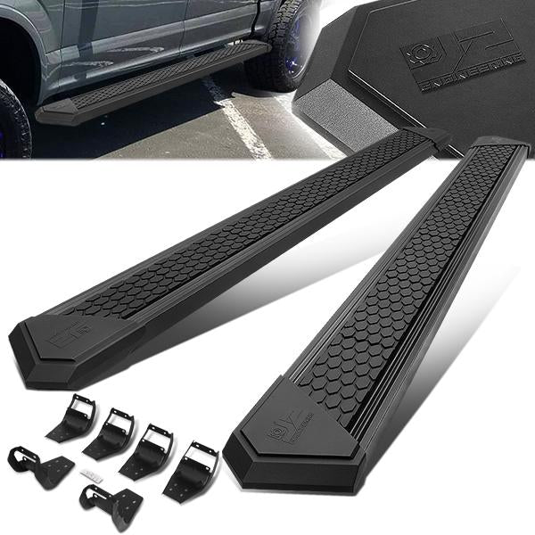 J2 Engineering, 15-20 Ford F150 F250 F350 Super Crew Cab 8 in. Flat Step Bar Running Boards - Black