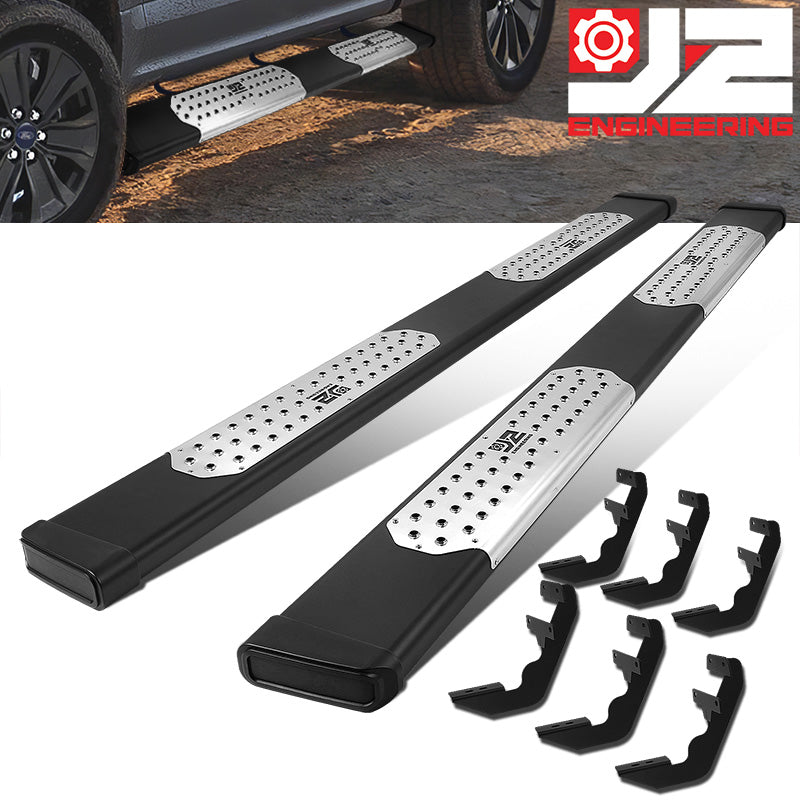 J2 Engineering, 15-22 F150 F250 F350 Super Duty Crew Cab 6.5 in. Flat Step Running Boards